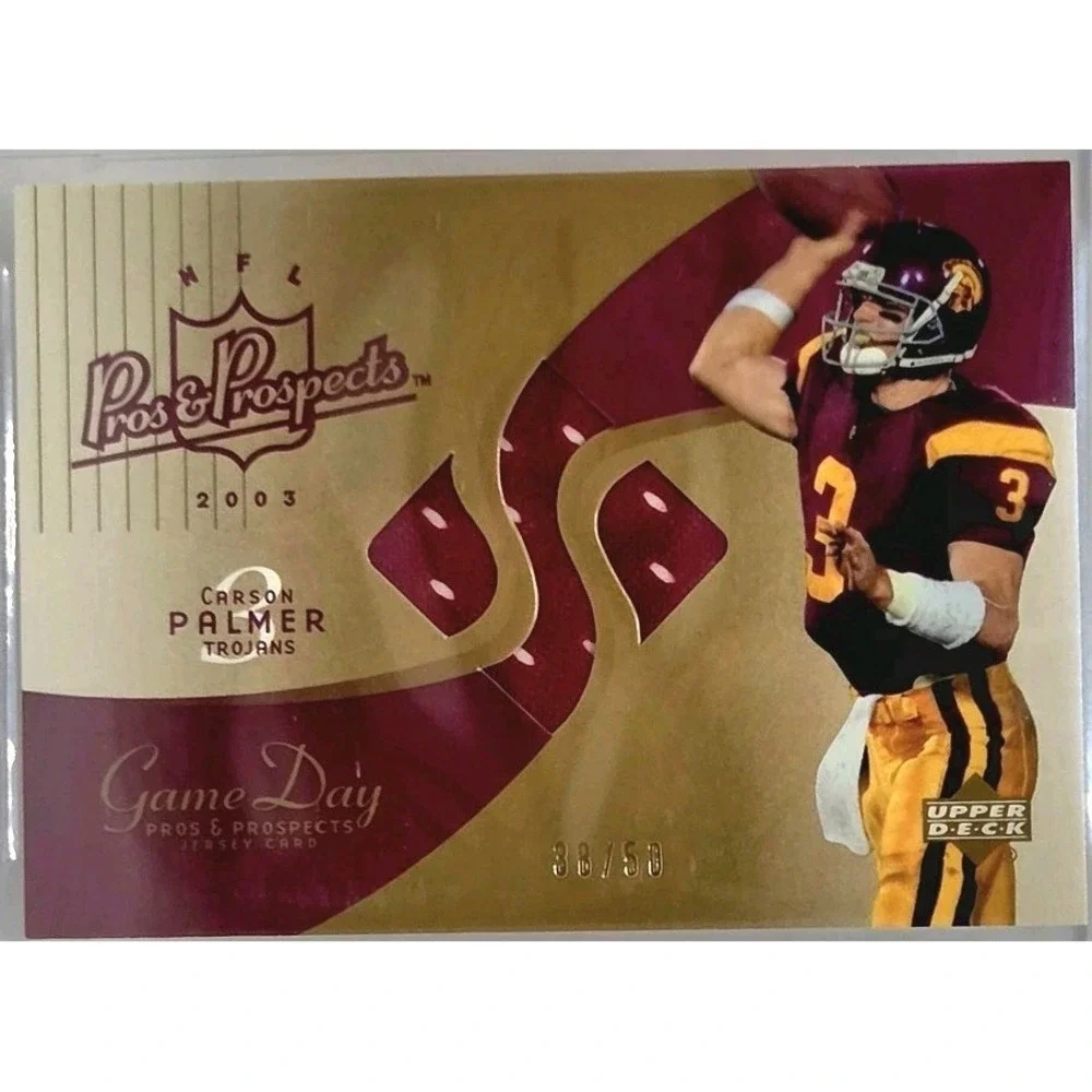 2003 Upper Deck Pros & Prospects -Gameday Jerseys Carson Palmer Gold /50 BGS 8.5